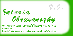valeria obrusanszky business card